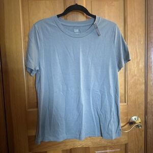 Gap T Shirt Women's‎ Green Solid Crew Neck Organically Grown Cotton Medium